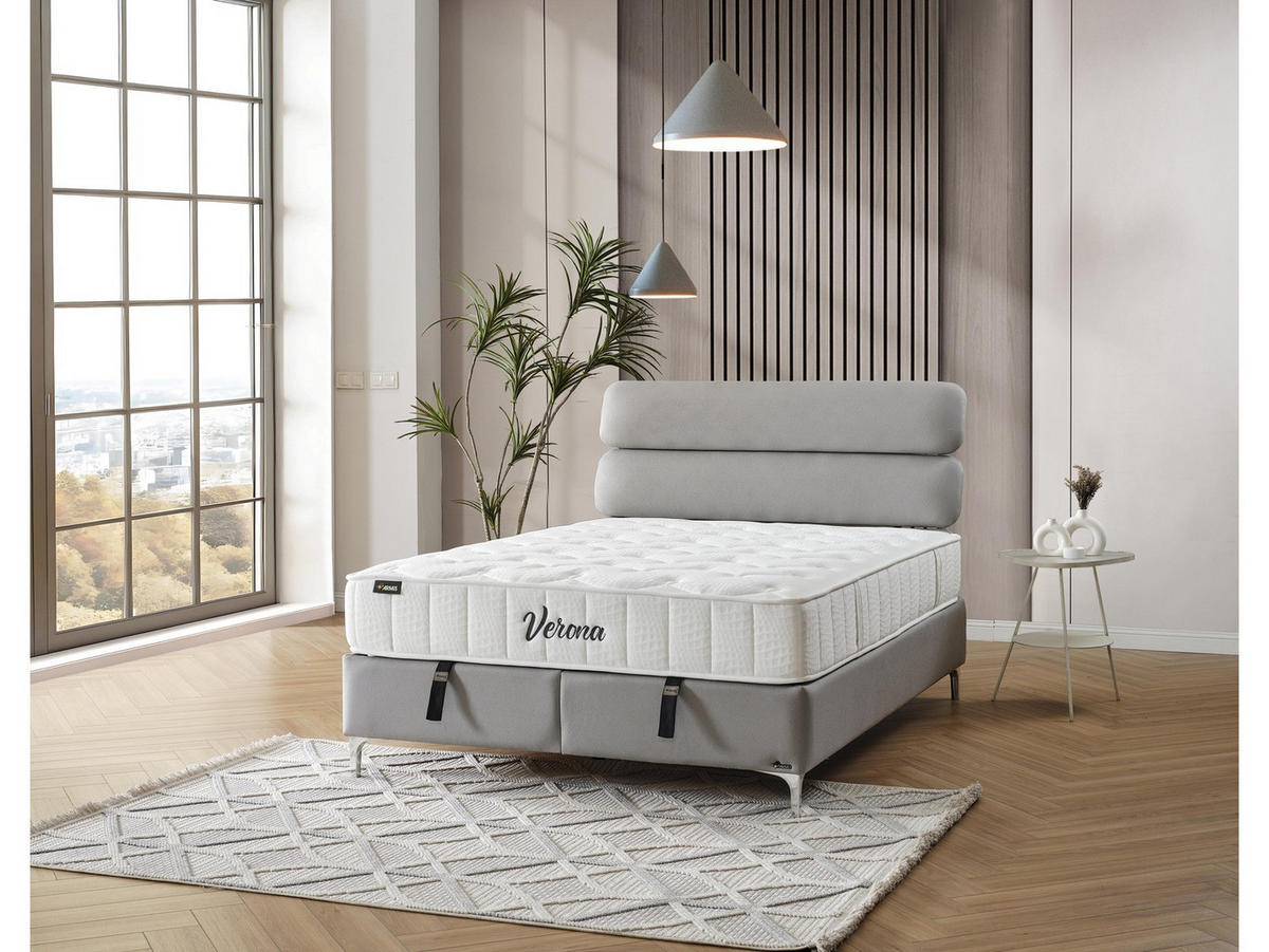 POLSTERBETT Verona 120x200 Grau - Grau, Textil/Metall (120/200cm) - Villa Möbel