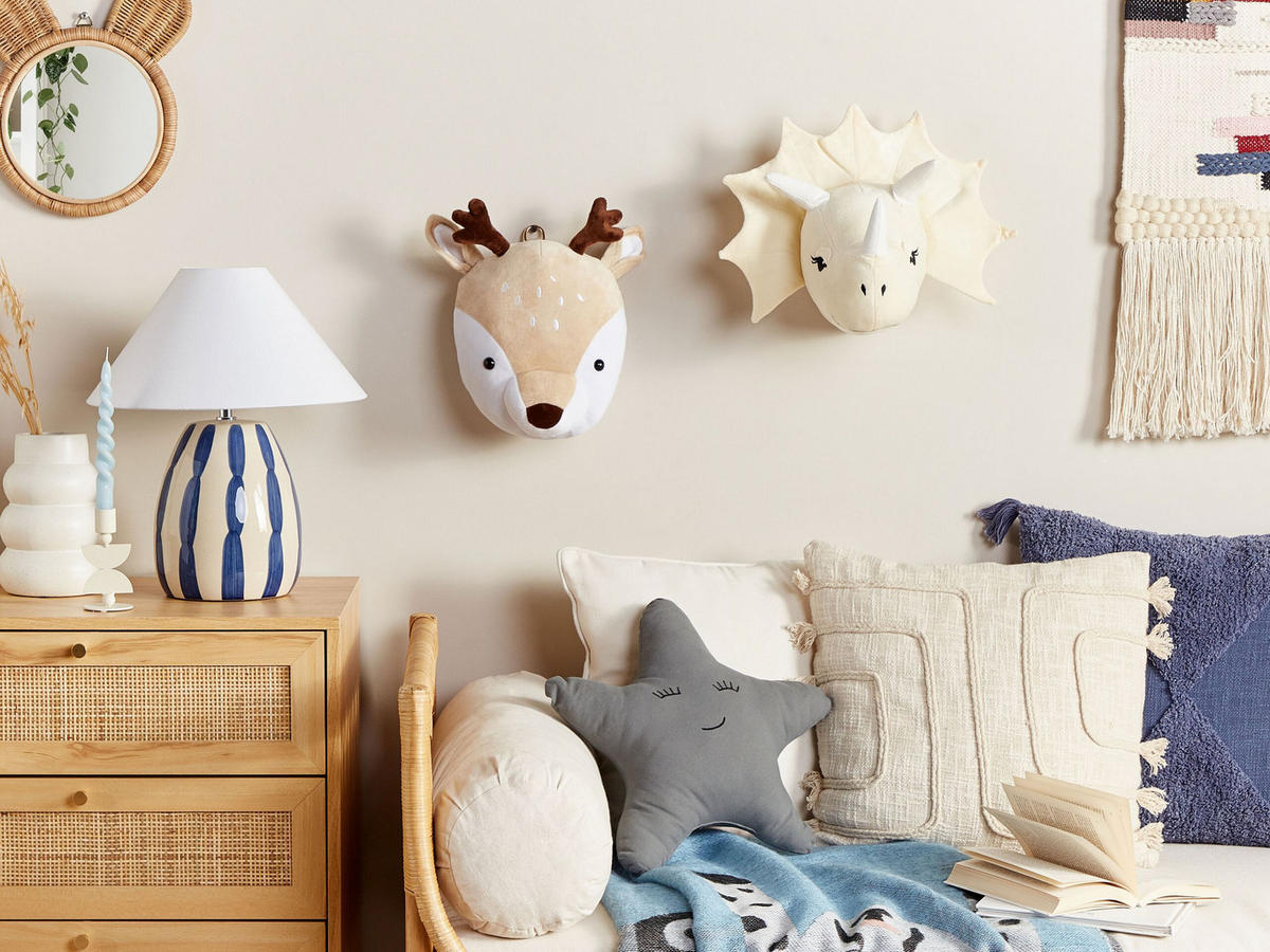 WANDDEKORATION Baumwolle beige Bambi - Beige, Textil (23/30/10cm) - Beliani