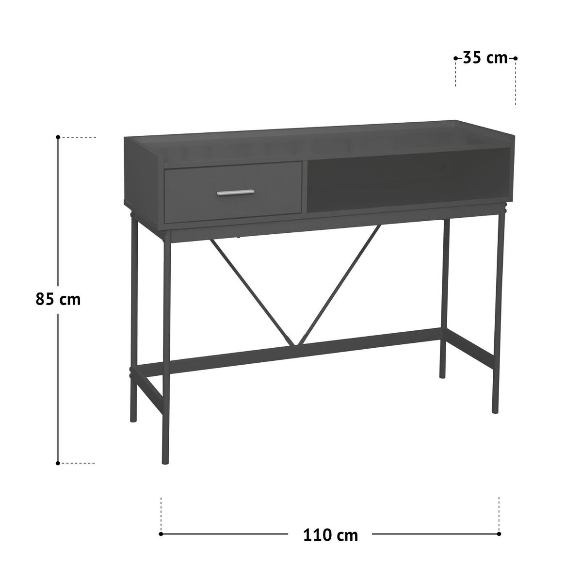 KONSOLENTISCH VALEO Weiß - Weiß, Metall (35/110/85cm) - SVITA