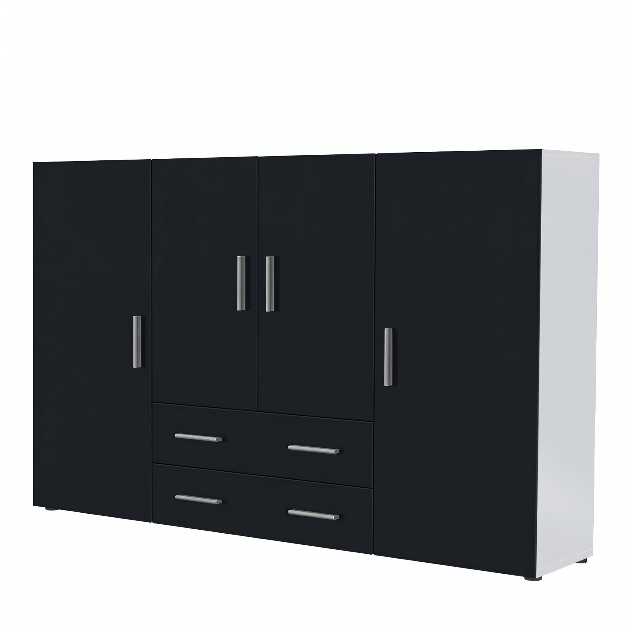 HIGHBOARD Nora Front in Schwarz matt - Schwarz, Holzwerkstoff (166/106/35cm) - Vladon