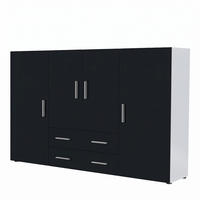 VISOKA komoda Nora Bijela mat/Crna mat (166,5 x 106,5 x 35 cm) - crna, drvni materijal (166/106/35cm) - Vladon
