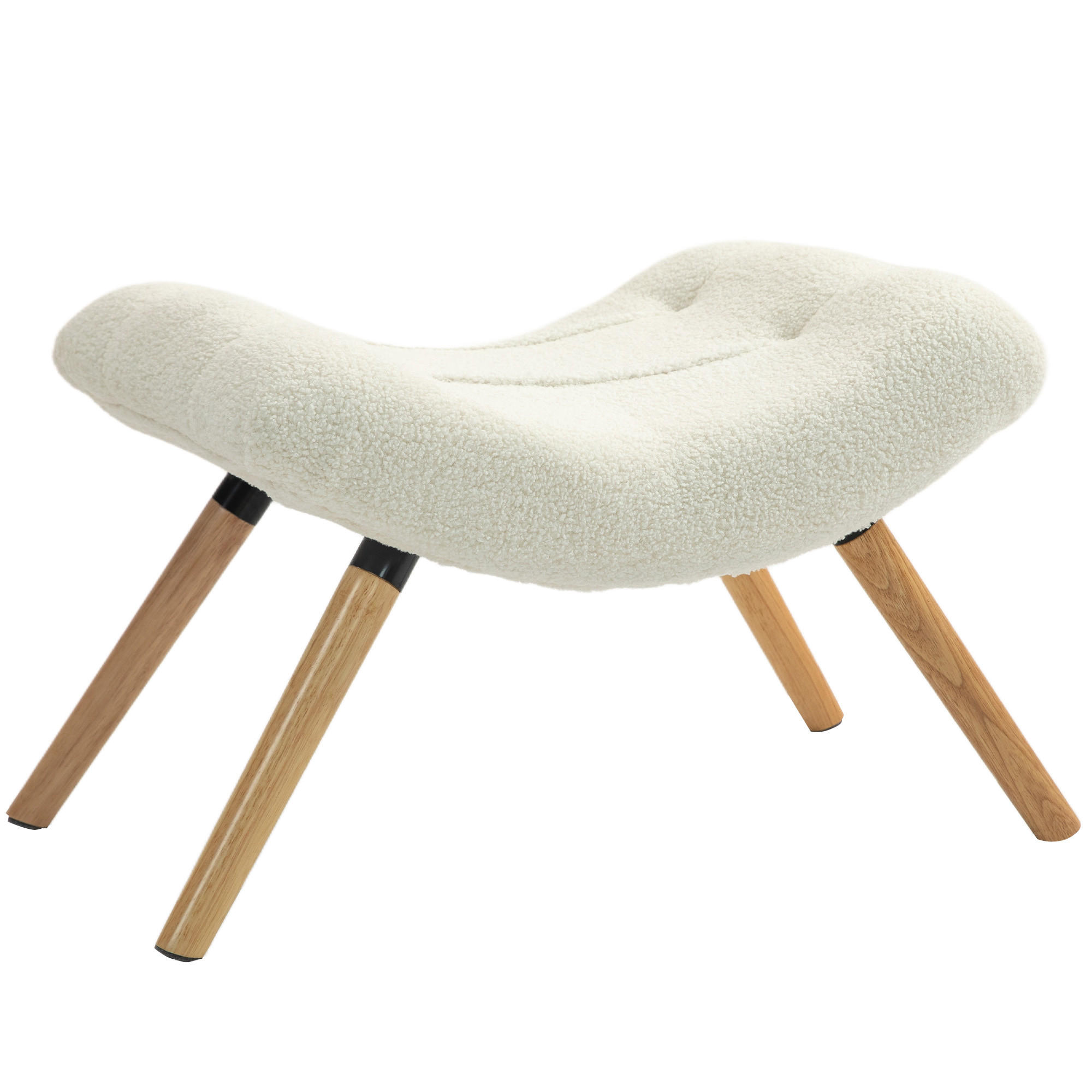 SITZHOCKER, bis 120 kg belastbar, 60,5 x 45 x 38 cm, Cremeweiß - Weiß, Kunststoff (60.5/38/45cm) - HOMCOM