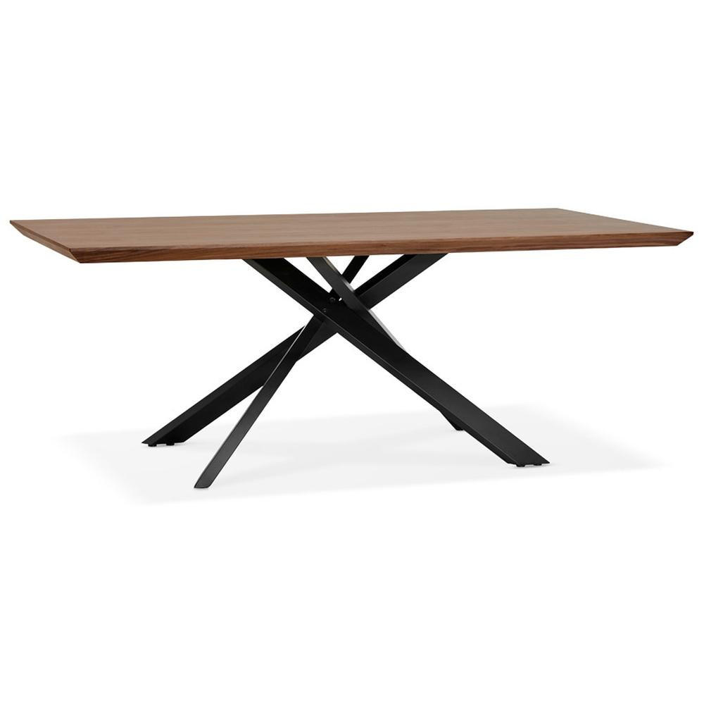 ESSTISCH Massivholz Metall X-Gestell Verschiedene Varianten NERIXO, Braun-Schwarz 200x100x75,5 cm - Schwarz/Braun, Holz/Metall (100/200/76cm) - KADIMA DESIGN