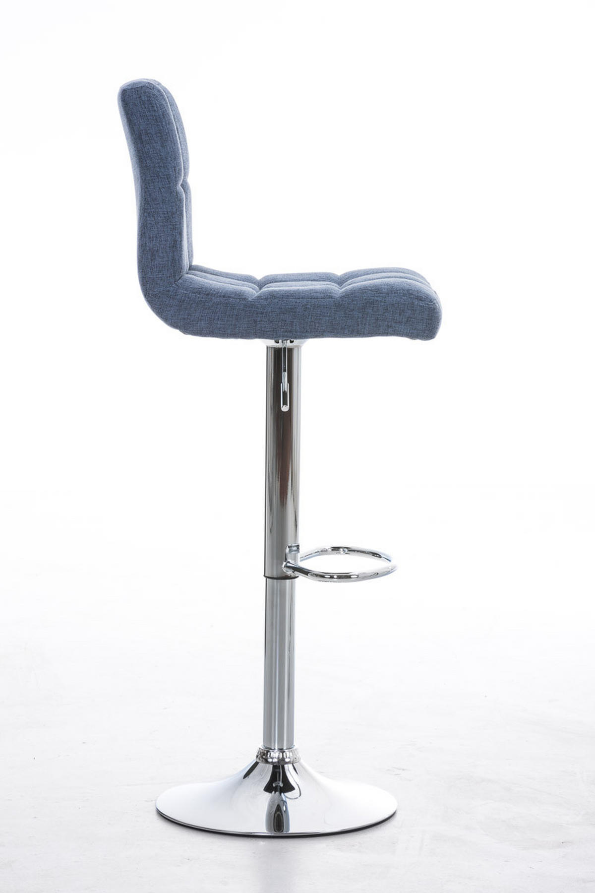 BARHOCKER Stoff blau - Chromfarben/Blau, Textil/Metall (46/94/47cm) - CLP