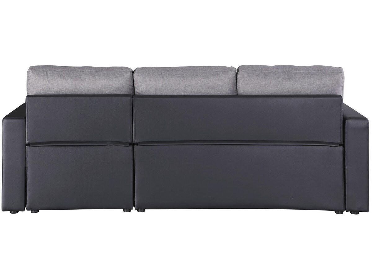 ECKSCHLAFSOFA Alain Grau/Schwarz - Schwarz/Grau, Kunststoff/Textil (221/145cm) - Habitat Garten