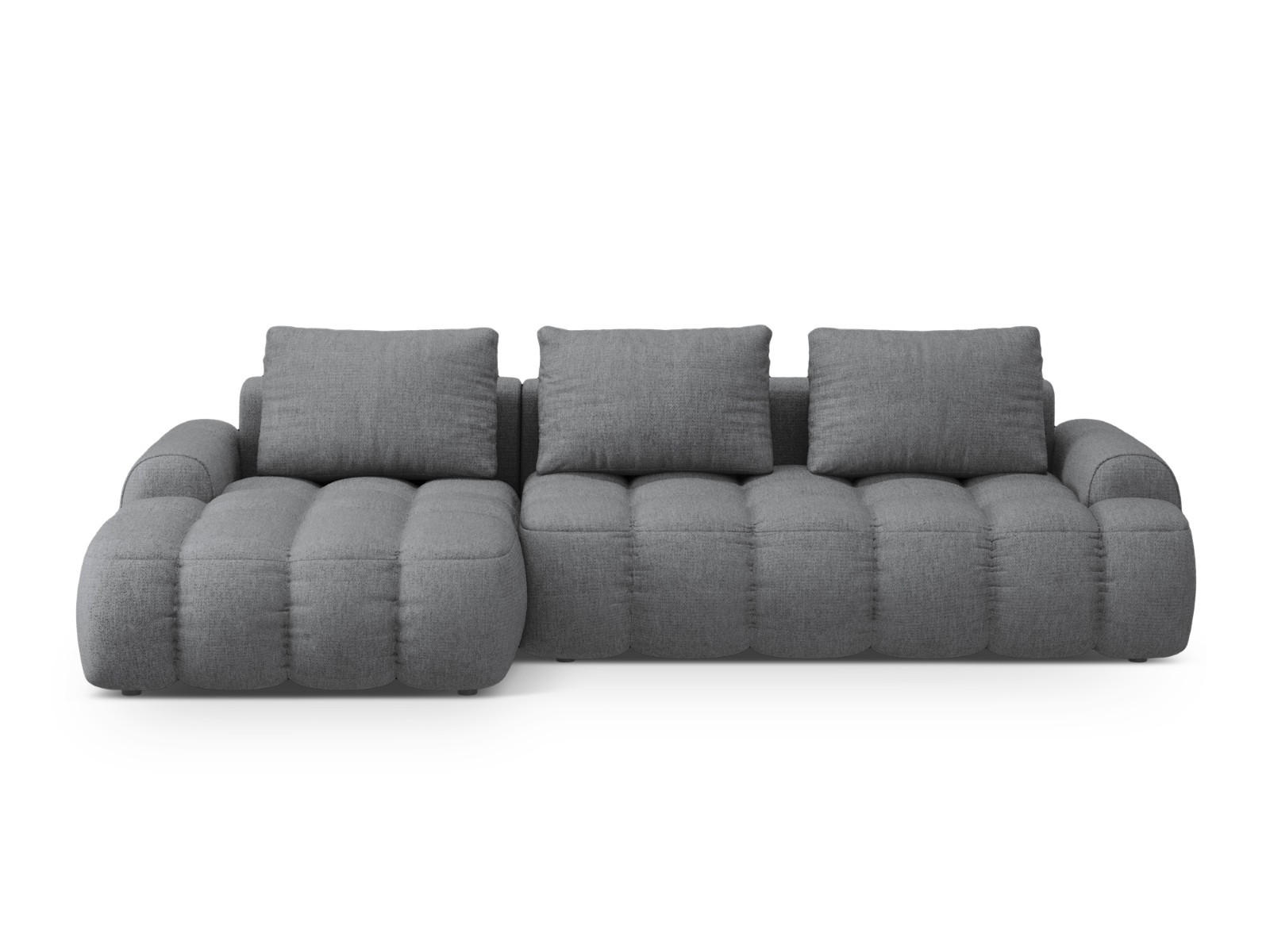 AUSKLAPPBARES-ECKSOFA links mit Container Linz aus strukturiertem Stoff grau 3 Sitzplätze - Grau, Textil (142/275cm) - Cosmopolitan Design
