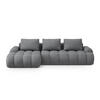 AUSKLAPPBARES-ECKSOFA links mit Container Linz aus strukturiertem Stoff grau 3 Sitzplätze - Grau, Textil (142/275cm) - Cosmopolitan Design