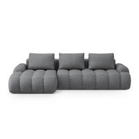 AUSKLAPPBARES-ECKSOFA links mit Container Linz aus strukturiertem Stoff grau 3 Sitzplätze - Grau, Textil (142/275cm) - Cosmopolitan Design