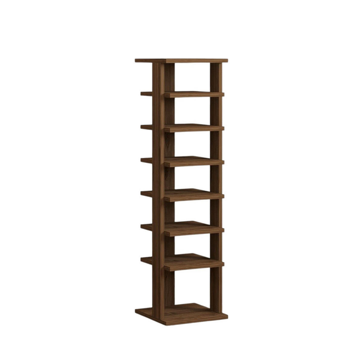 SCHUHREGAL aus Holz H110cm - State - Dunkles Holz - Nussbaumfarben, Holz (30/110/30cm) - Drawer