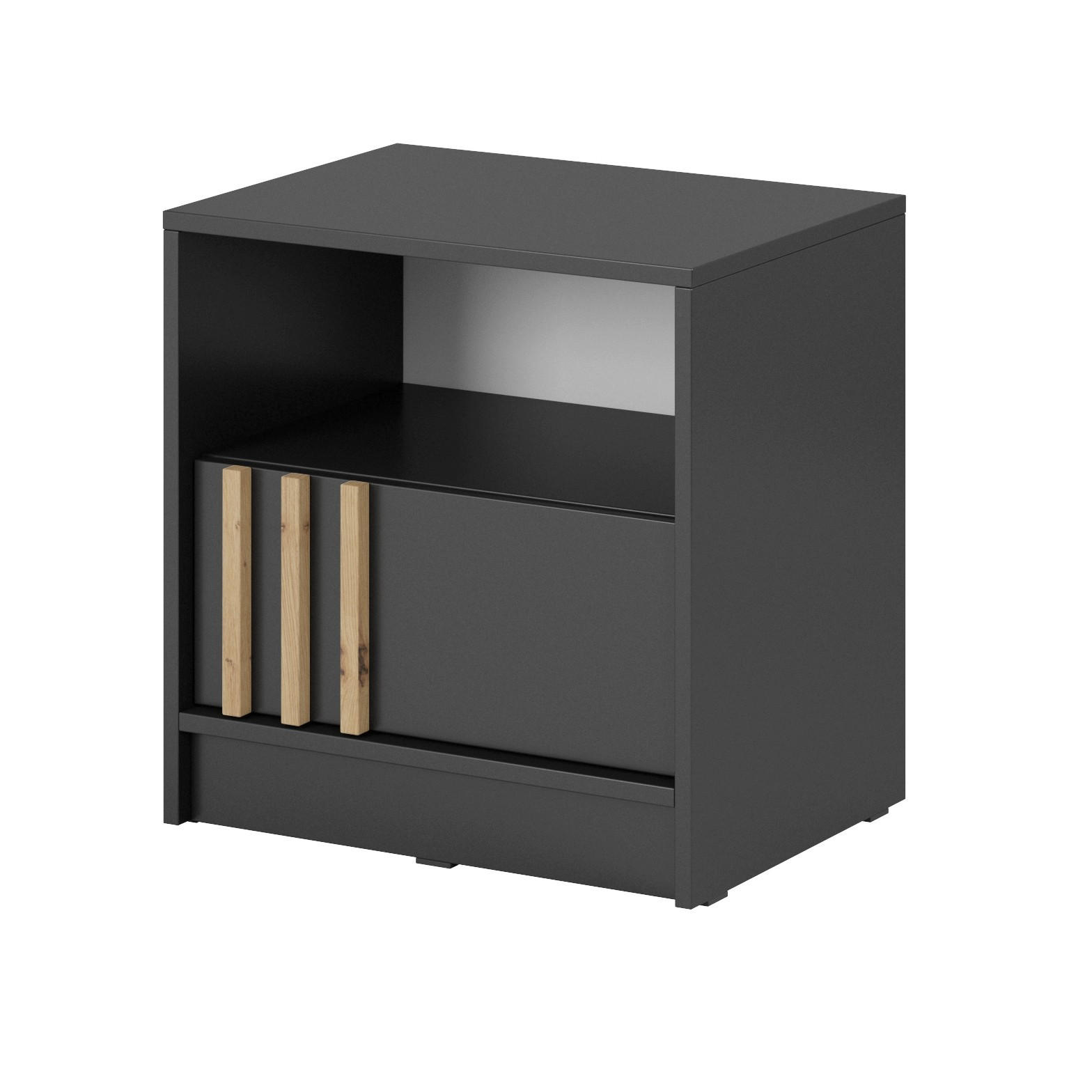 Bettso Nachttisch Graphit, Eiche Artisan 51x52x38 cm