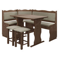 ECKBANKGRUPPE Mini - Hellbraun/Mokka, Holz (145/87/105cm) - MIRJAN24