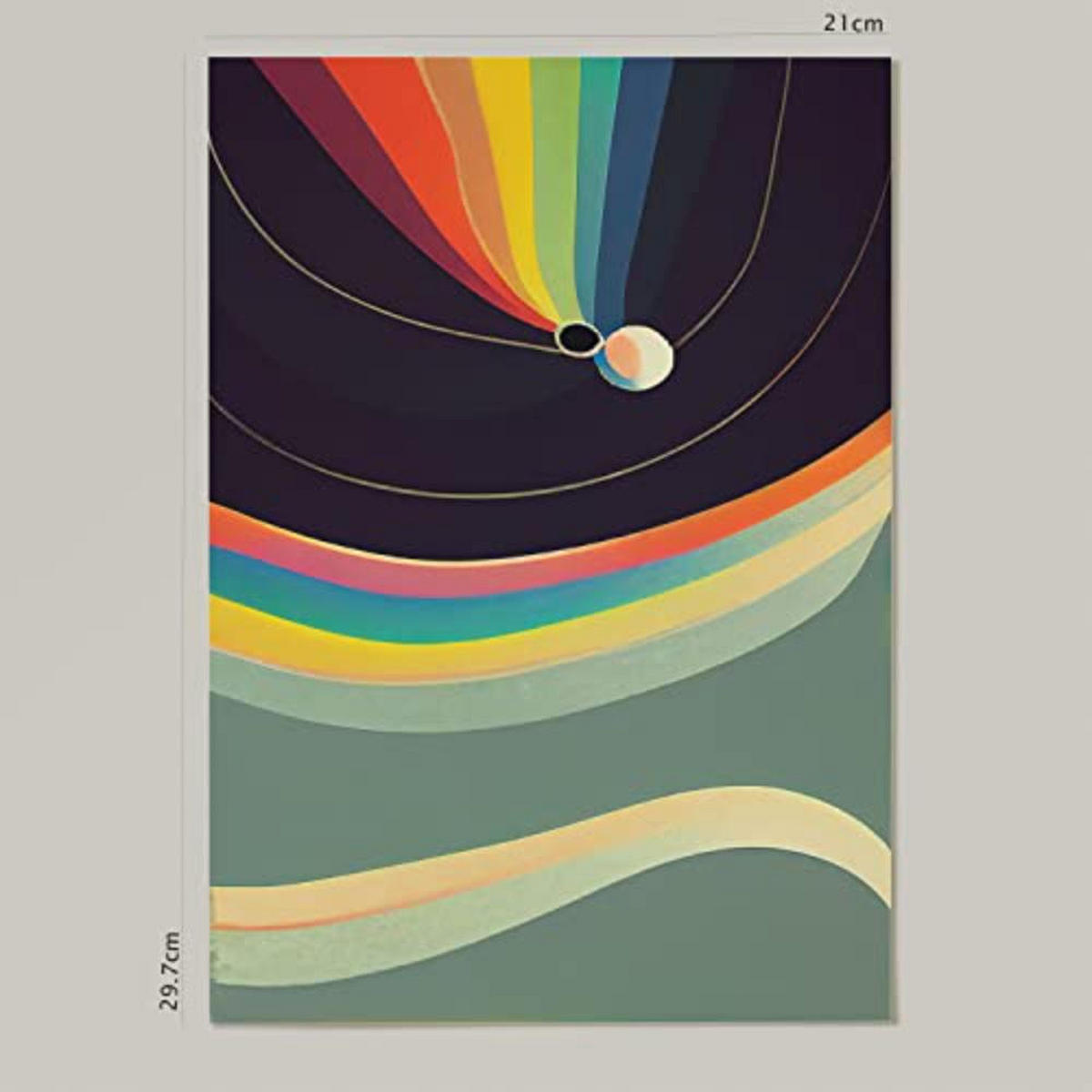 POSTER Set mit 4 Abstrakt Kugel Moderne Galaxien A4 Rahmenlos - Klar, Papier (29.7/3cm) - Nacnic