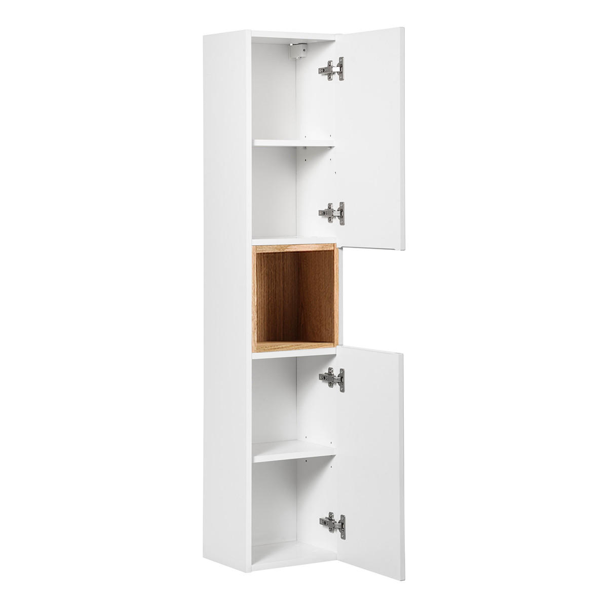 HÄNGESÄULE Riva Weiß und Holz - Weiß, Holzwerkstoff (30/140/25cm) - Petits-meubles