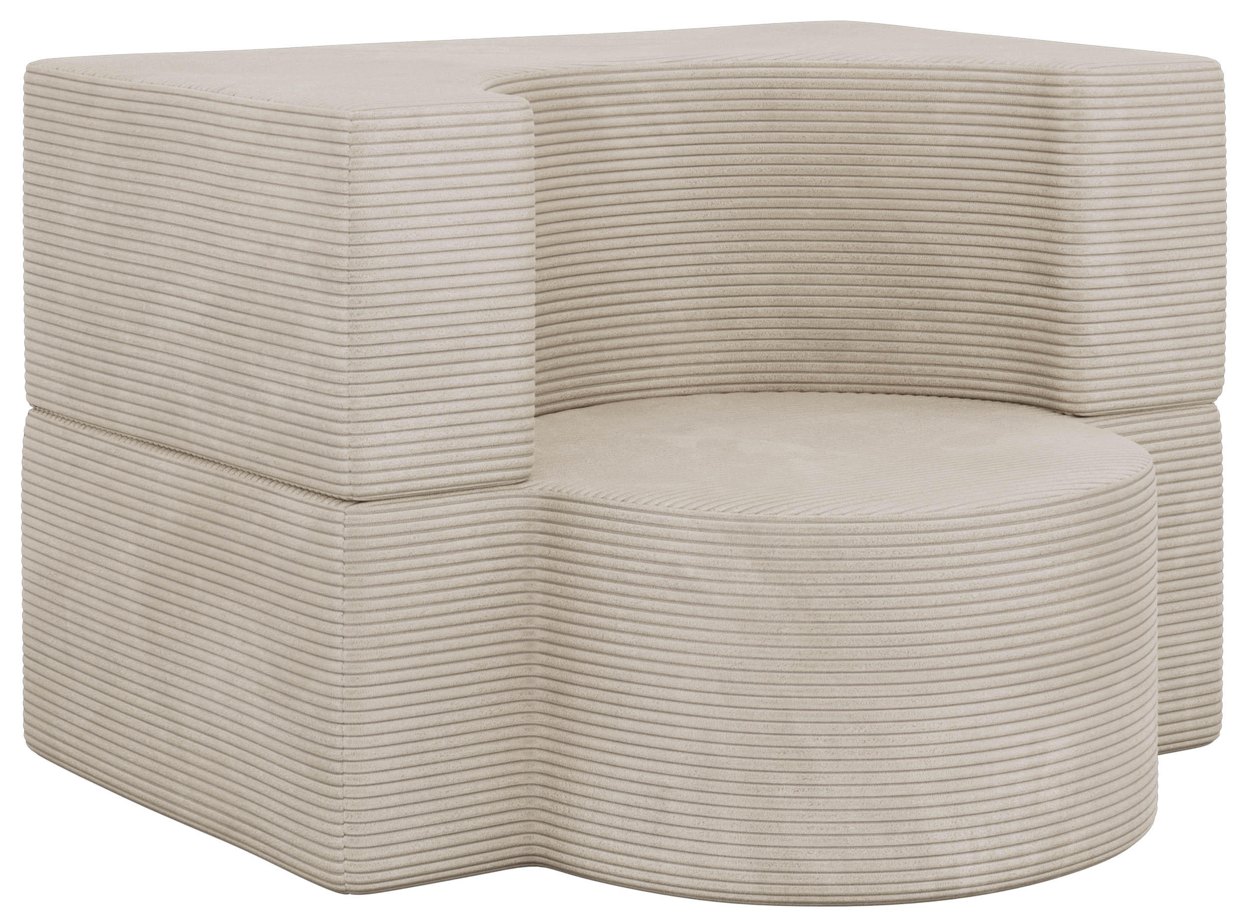 1-SITZER BODENSOFA SANOA - Creme Cord - Creme, Textil (100/68/96cm) - MKS