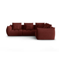 ECKSOFA modular rechts Bloom aus strukturiertem Stoff rot 3 Sitzplätze - Rot, Textil (216/316cm) - Micadoni
