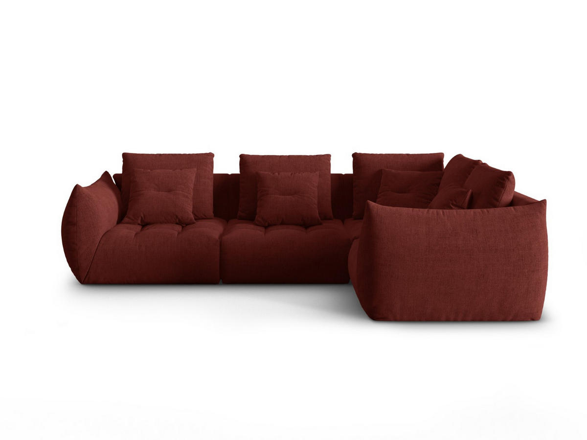 ECKSOFA modular rechts Bloom aus strukturiertem Stoff rot 3 Sitzplätze - Rot, Textil (216/316cm) - Micadoni