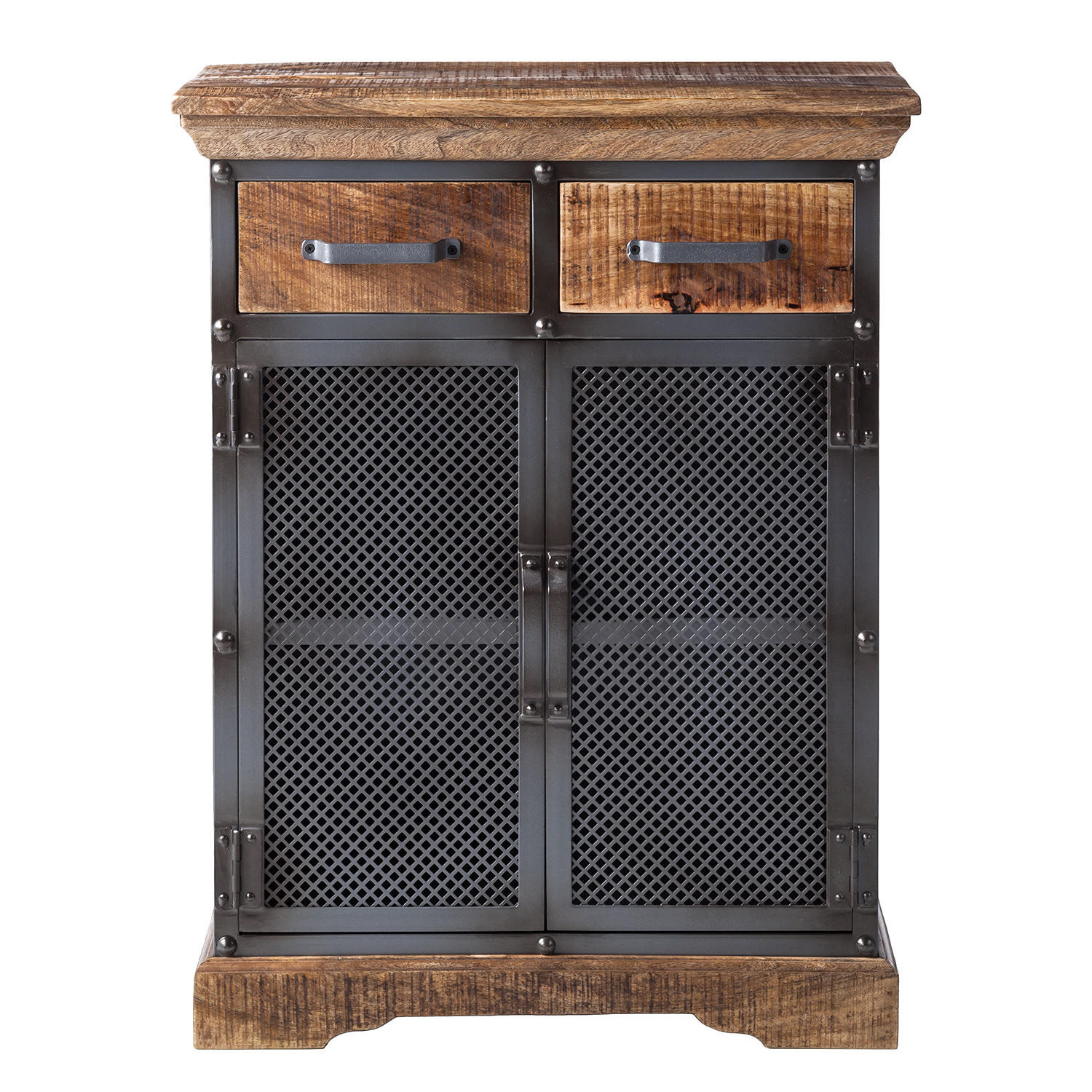 KOMMODE - Mango massiv / Metall - Beige, Holz (71/90/42cm) - home24