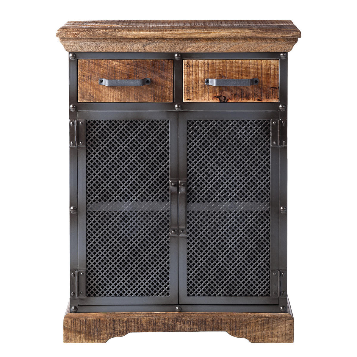 KOMMODE - Mango massiv / Metall - Beige, Holz (71/90/42cm) - home24