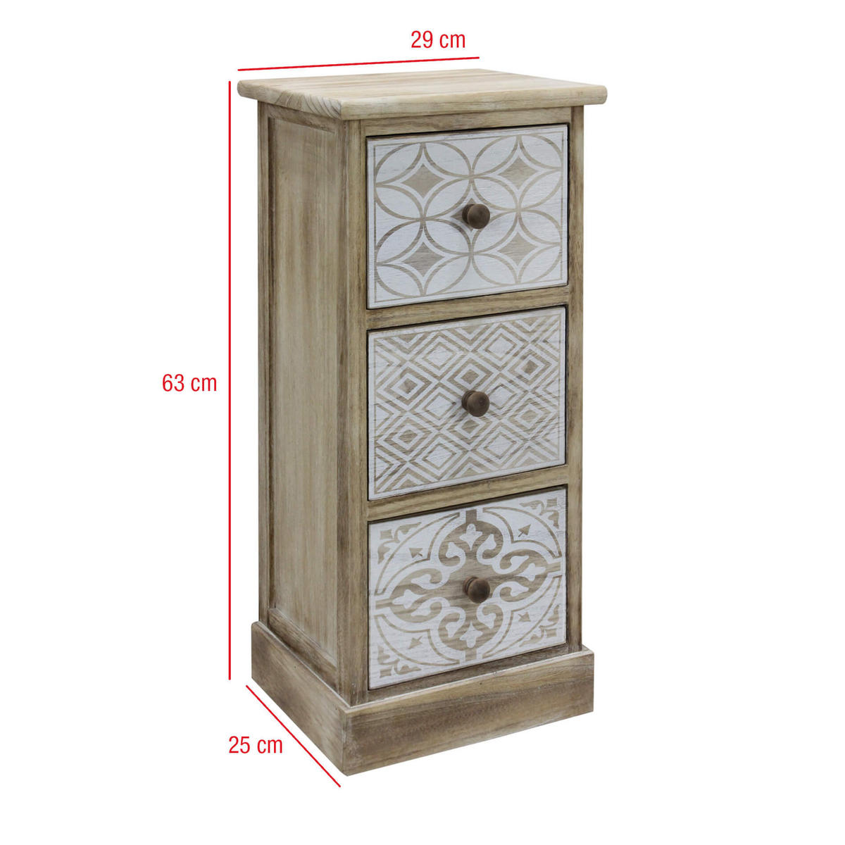 NACHTTISCH Hellbraun 25/29/63 cm - Hellbraun, Holz (25/63/29cm) - Mobili Rebecca