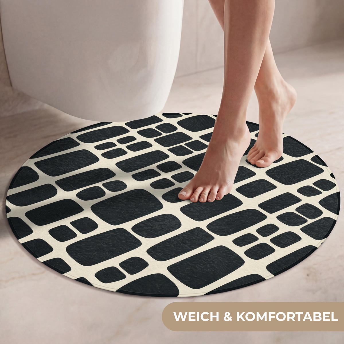 WC PŘEDLOŽKA Moderní - organické - černé 70x70 cm - antracitová, textil/plast (70/1cm) - OnlyWow