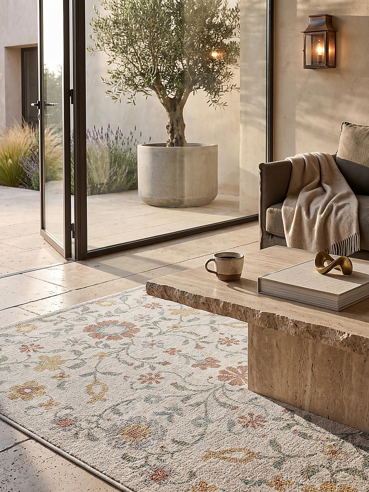 TEPPICH Outdoor Vintage LIMMAT Polypropylen Creme 120 x 170 cm - Beige, Textil (120/170cm) - KADIMA DESIGN