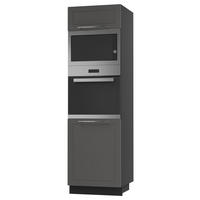 BACKOFEN-HOCHSCHRANK Kvantum D14/RU/60/207 Graphit Matt / Schwarz Matt 60 / 59 / 207cm - Schwarz/Graphitfarben, Holz/Holzwerkstoff (60/207/59cm) - Feldmann-Wohnen