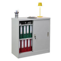 AKTENSCHRANK Elephant mit Schiebetüren 90x90x40cm Lichtgrau - Hellgrau, Metall (90/90/40cm) - PROREGAL