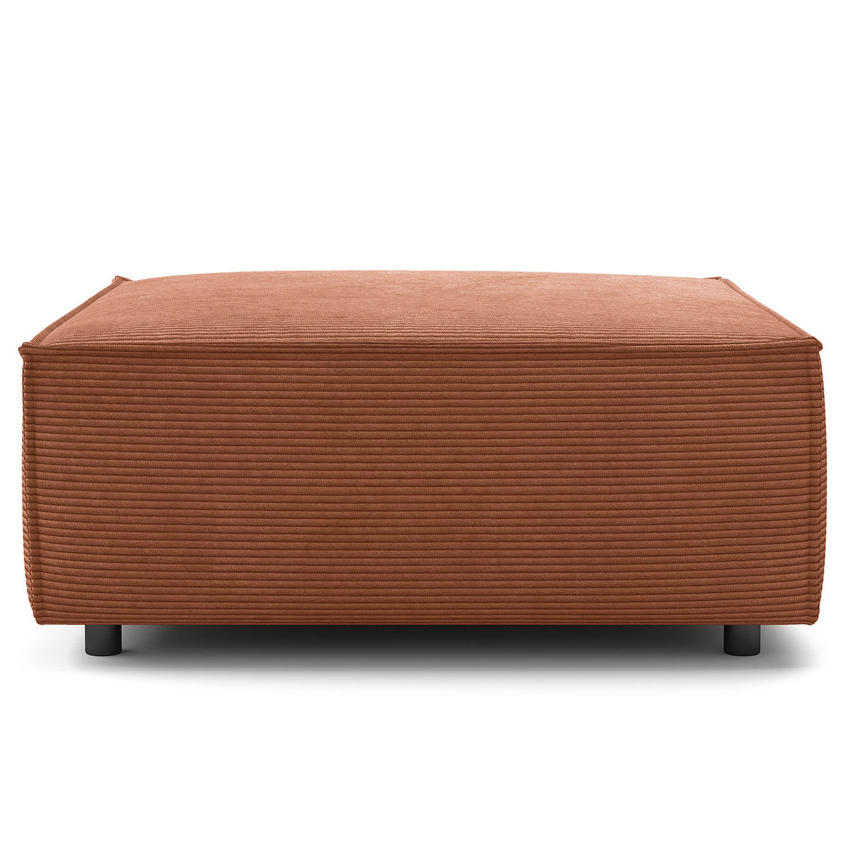 POLSTERHOCKER - Quadratisch - Schwarz/Braun, Kunststoff/Textil (98/40/97cm) - home24