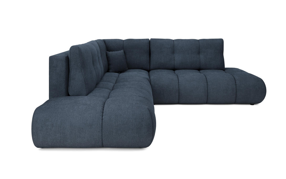 ECKSOFA DUCA II R-S Dunkelblau Chenille mit Schlaffunktion - Dunkelblau, Holz (266.5/266.5cm) - MASSENO