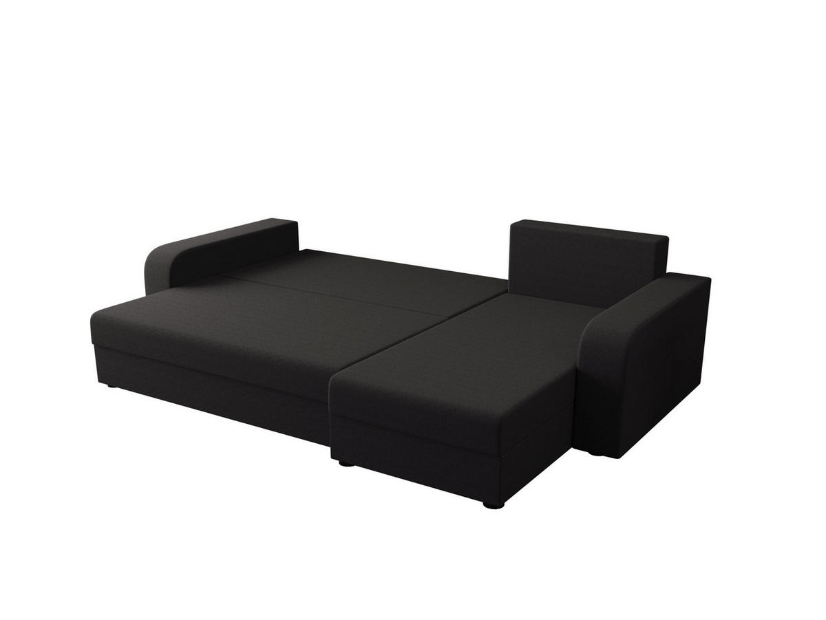 ECKSOFA HEWLET L BIS Sawana 05 Rechts mit Schlaffunktion - Schwarz, Textil (240/140cm) - Bedante