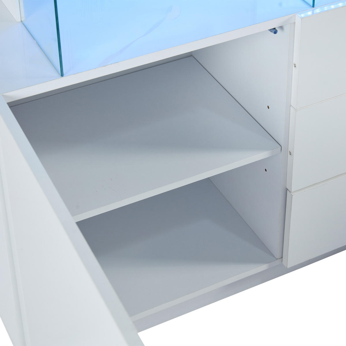 SIDEBOARD mit LED-Beleuchtung Moderner Aufbewahrungsschrank - Weiß, Holzwerkstoff (140/80/35cm) - Urban Meuble