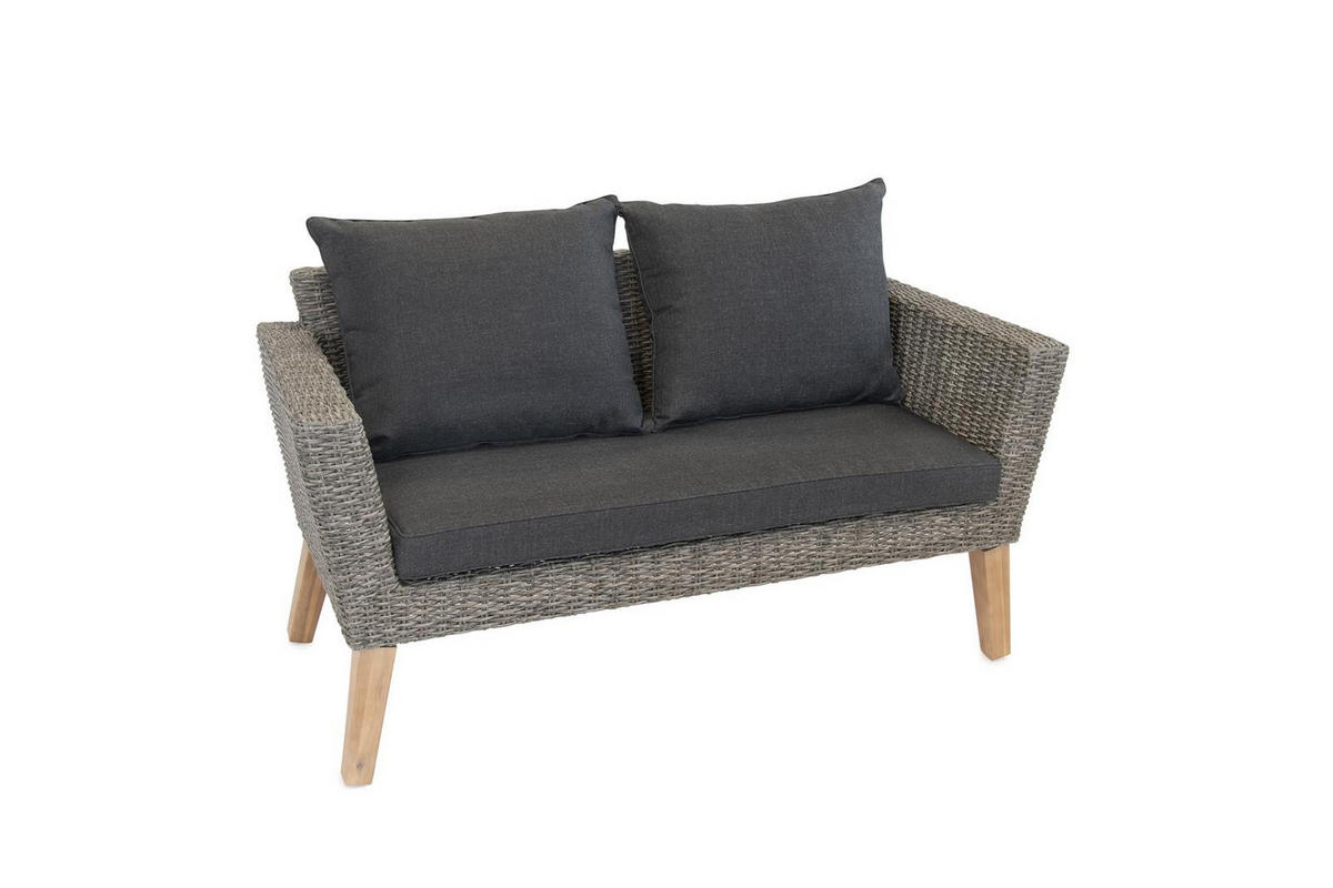 GARTEN-SITZGRUPPE Montecristo Anthrazit Polyrattan für 4 Personen - Grau, Kunststoff - bellavista - Home & Garden