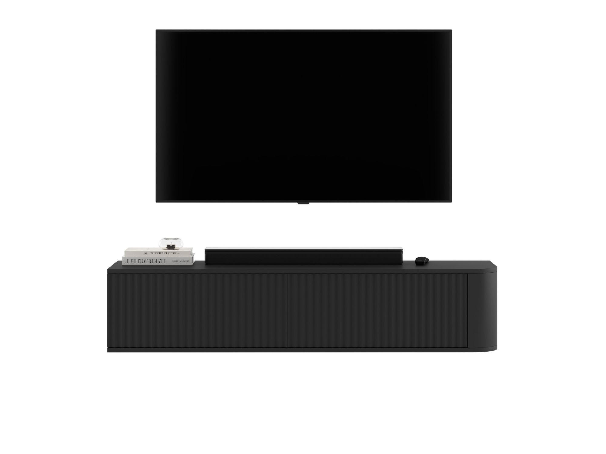 TV komoda Aurora mat črna 140 cm - črna, leseni material (140/30/35cm) - Meble Lindner