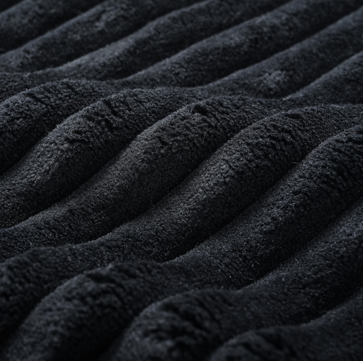 ECKSOFA aus Corduroy 261x146x65 cm in Schwarz mit modularer L-Form - Schwarz, Textil (146/261cm) - Modfu