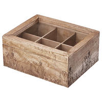 TEEBOX Tea Time - Braun, Glas/Holz (18/10/23cm) - Butlers