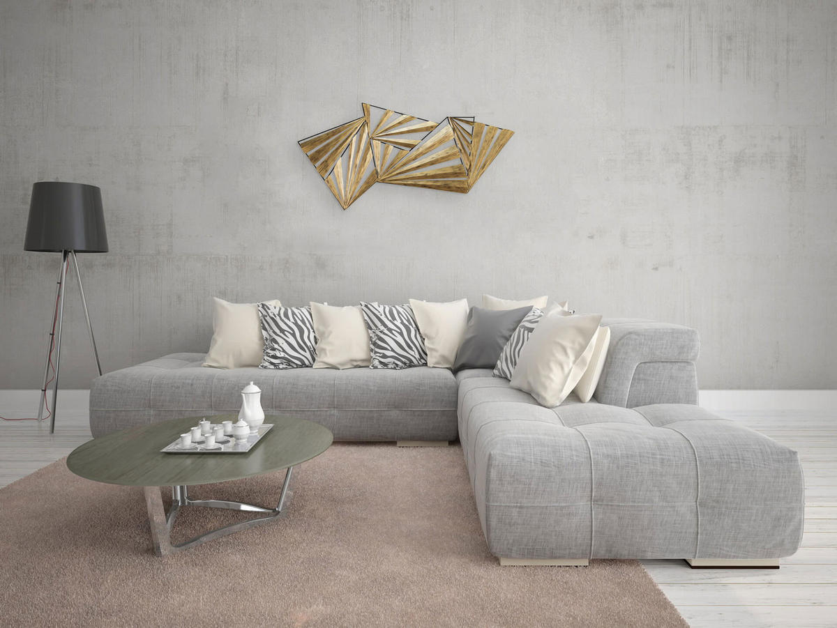 WANDDEKO Gold 110/56 cm - Goldfarben, Metall (3.11/56/5cm) - KUNSTLOFT