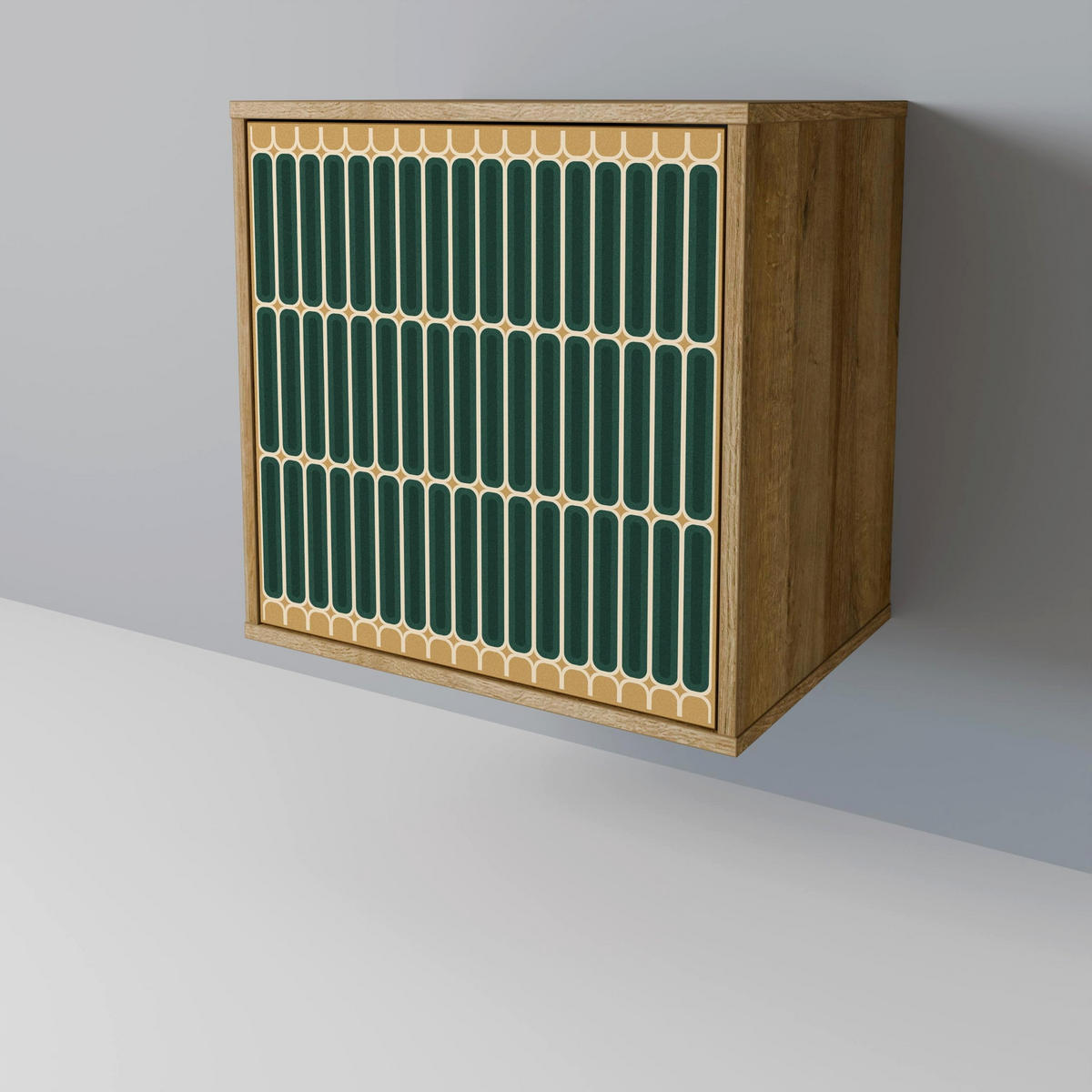 SIDEBOARD ILUSION GATE, Eichefarben, 57,5x42x77,5 cm, Schräge Buchenholzfüße - Eichefarben/Buchefarben, Holzwerkstoff/Buchenholz (57.5/77.5/42cm) - SpaceRebels