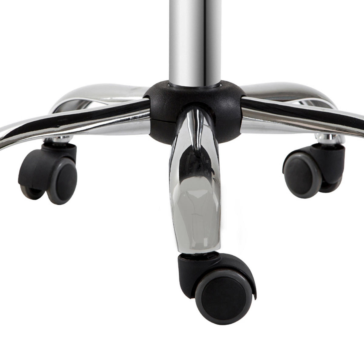 BÜROHOCKER DE-18018 höhenverstellbar 44-56 cm, Sattelform Weiß - Weiß, Metall (48/74/44cm) - ComfortXL