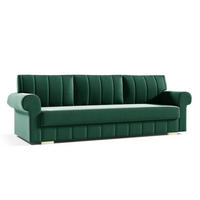 SCHLAFSOFA INES, Sofa mit Schlaffunktion und Bettkasten, Farbe: Grün, Veloursstoff - Grün, Textil (237/90/85cm) - Sepro Meble