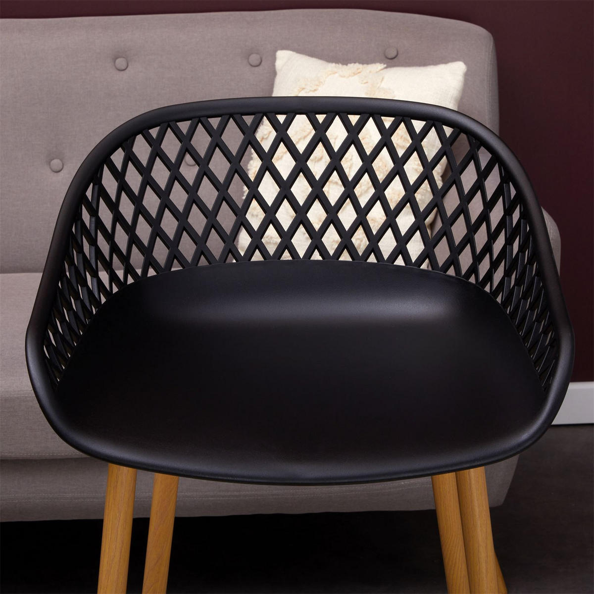 BARHOCKER IREK 2er-Set schwarz/Sonoma Eiche - Schwarz/Sonoma Eiche, Textil (47/99/49cm) - IDIMEX