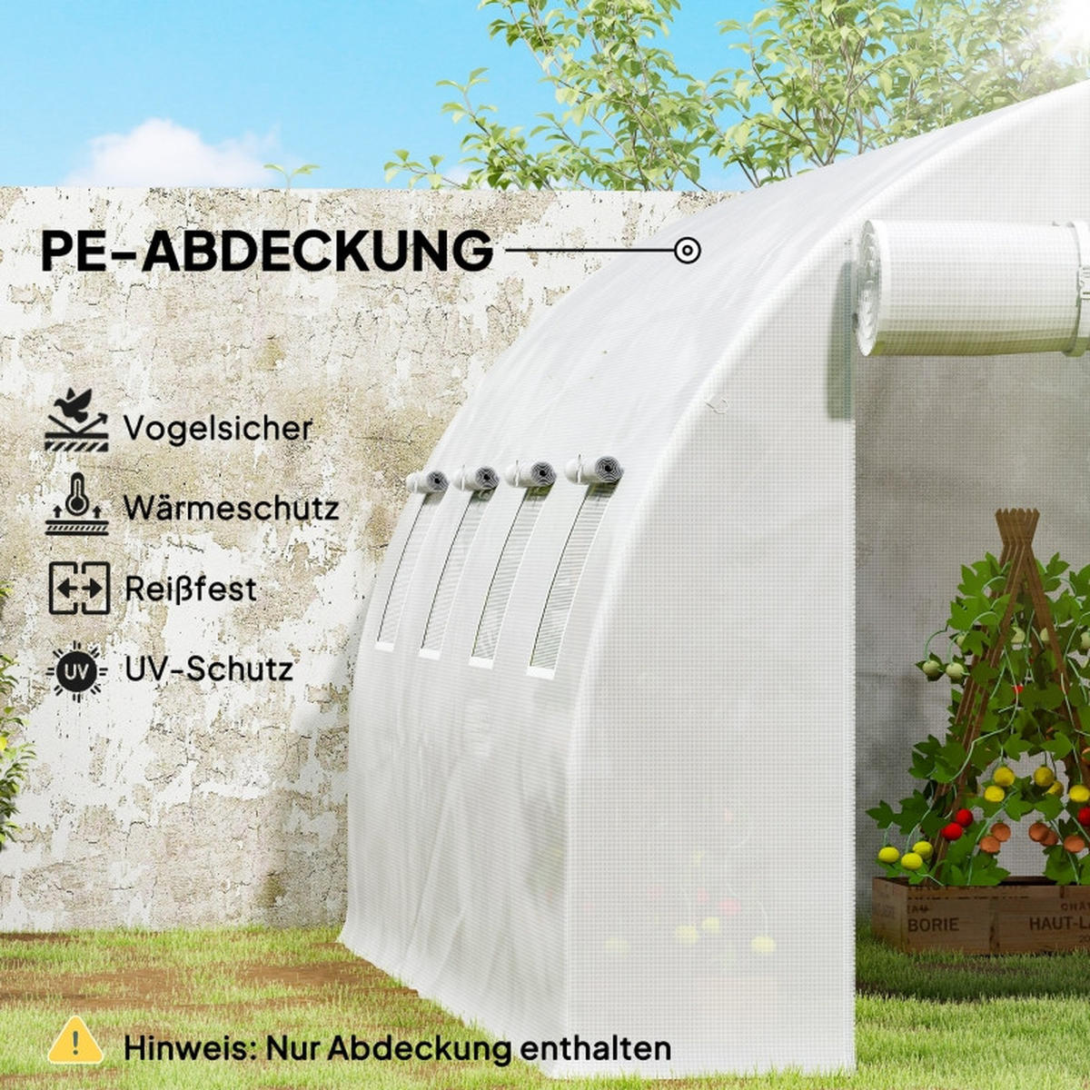 GEWÄCHSHAUSFOLIE 400x300x200 cm transparent weiß - Weiß, Kunststoff (400/200/300cm) - Fortuna Lai