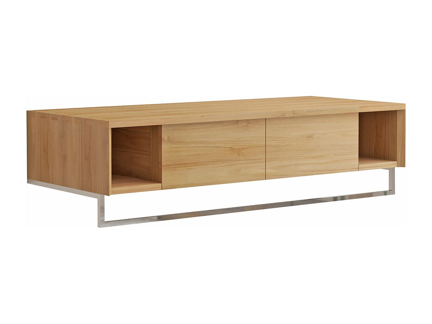 WASCHBECKENUNTERSCHRANK - 120cm x 50cm - Teakholz - naturfarben hell - KUPANG - Naturfarben, Holz (120/32/50cm) - Vente-Unique