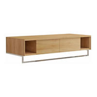 WASCHBECKENUNTERSCHRANK - 120cm x 50cm - Teakholz - naturfarben hell - KUPANG - Naturfarben, Holz (120/32/50cm) - Vente-Unique
