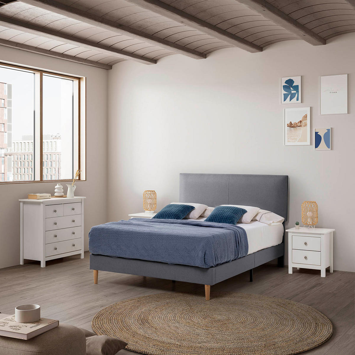 POLSTERBETT 140x190 cm Lauren, Dunkelgrau - Dunkelgrau, Textil (140/190cm) - VS Venta-stock