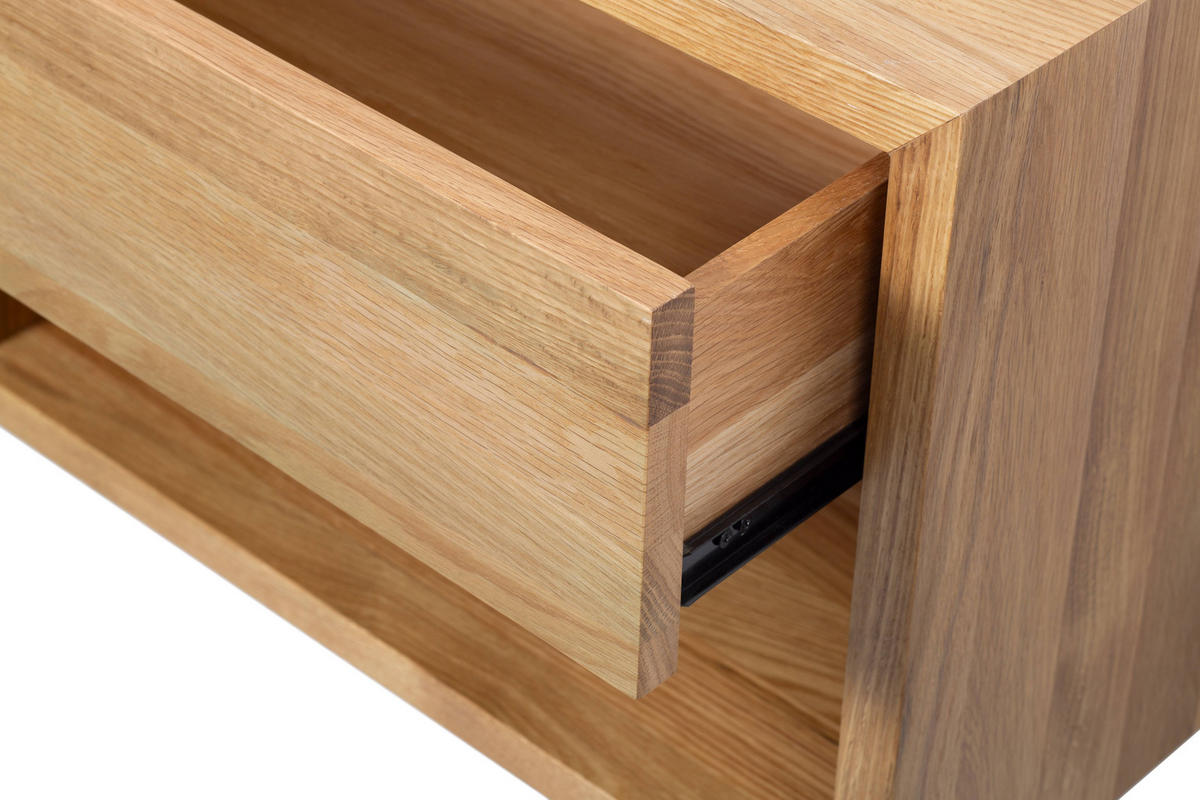 NACHTTISCH Hugo, Eiche, 30/55/39 cm - Eichefarben, Holz (55/39/30cm) - WOODEK