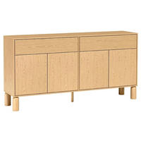 KOMMODE Sanden Eiche, zweitürige Sideboard mit Schubladen - Eichefarben, Holzwerkstoff (180/92/41cm) - Bettso