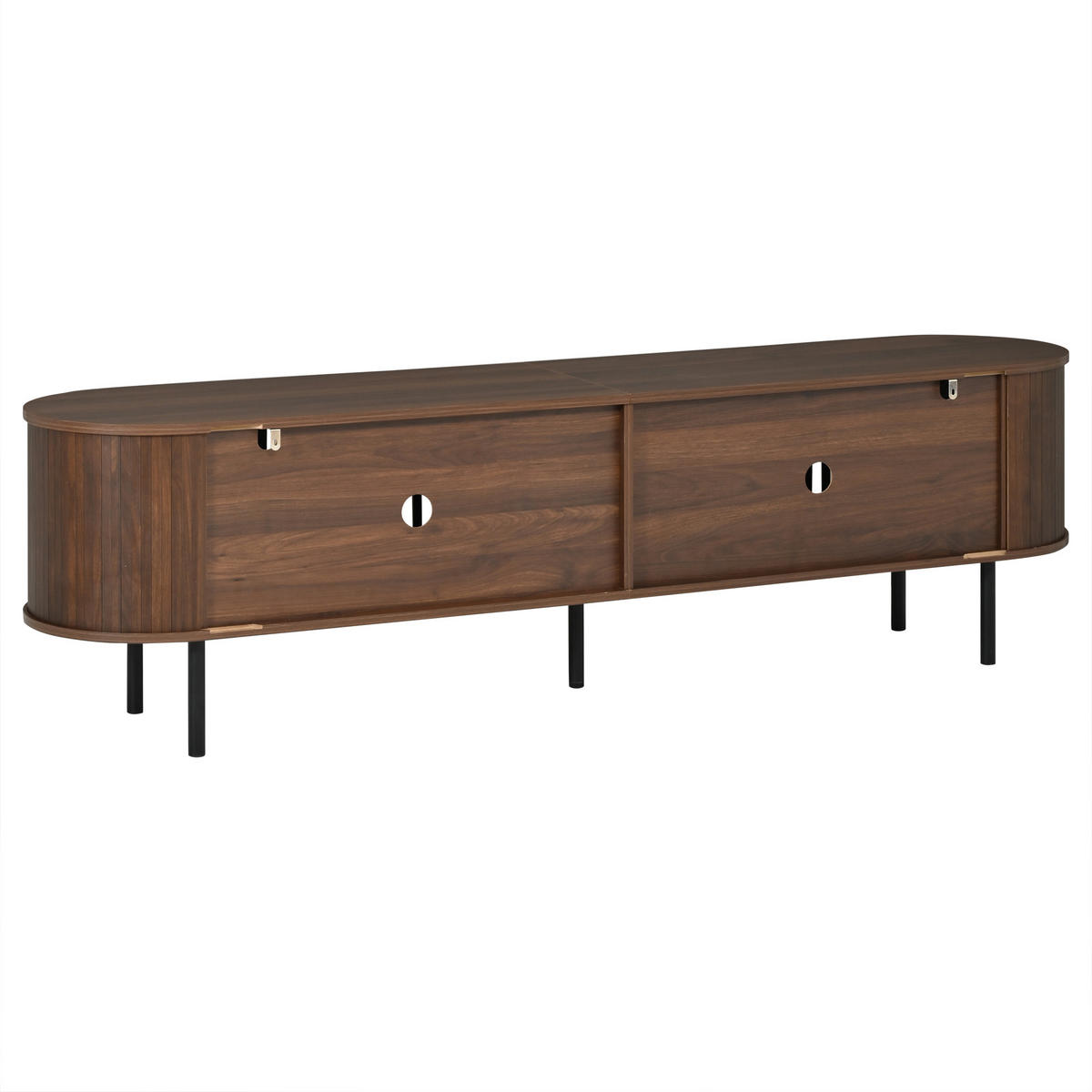 TV-ELEMENT178X39,5X49,5CM für 75-Zoll-Fernseher mit 4-Lamellentüren Walnussfarben - Walnussfarben, Holz (49/19/103.51cm) - Raelunyi