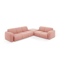 ECKSOFA rechts Molino aus Chenille-Stoff rosa 6 Sitzplätze - Pink, Textil (250/315cm) - Micadoni