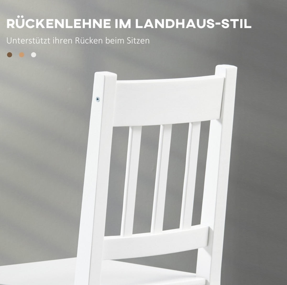 ESSZIMMERSTUHL 2er-Set 46,5 x 41 x 85,5 cm Massivholz Weiß - Weiß, Holz (46.5/85.5/41cm) - Meubliv