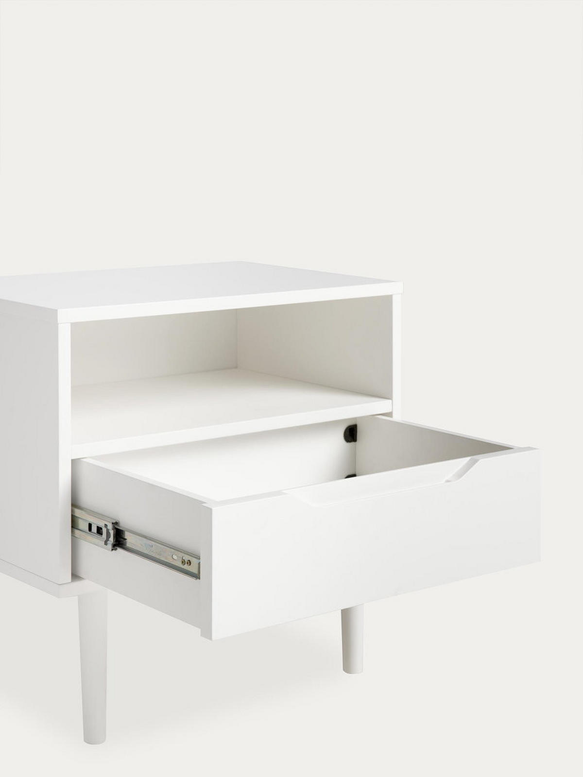 NACHTTISCH Enola Weiß 50 cm x 50 cm - Weiß, Holzwerkstoff (50/50/35cm) - Kenay Home